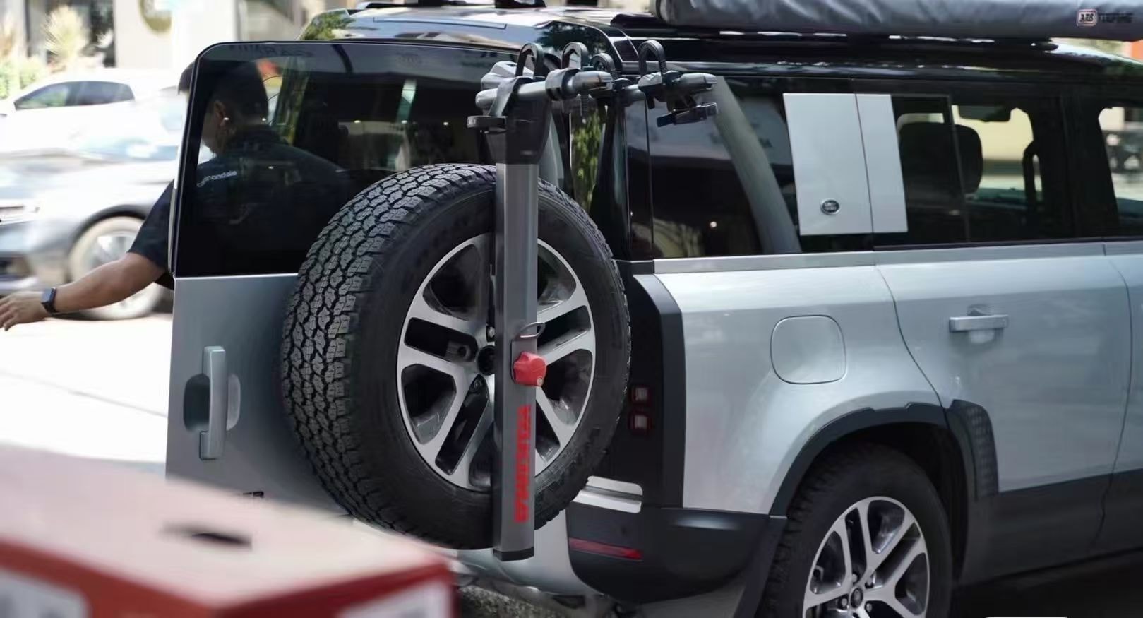 Spare-Wheel Mounted Bike Rack